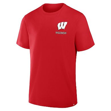 Men's Fanatics Red Wisconsin Badgers Quad Legacy T-Shirt