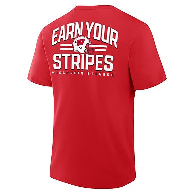 Men's Fanatics Red Wisconsin Badgers Quad Legacy T-Shirt