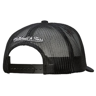 Men's Mitchell & Ness White/Black San Jose Sharks Gridlock Trucker Adjustable Hat