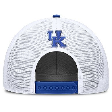 Men's Nike Royal/White Kentucky Wildcats 2025 On-Field Rise Patch Trucker Adjustable Hat