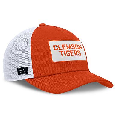 Men's Nike Orange/White Clemson Tigers 2025 On-Field Rise Patch Trucker Adjustable Hat