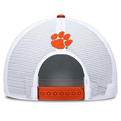 Men's Nike Orange/White Clemson Tigers 2025 On-Field Rise Patch Trucker Adjustable Hat