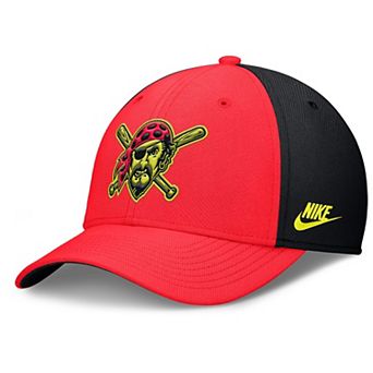 Men's Nike Crimson/Black Pittsburgh Pirates Neon 90s Rise SwooshFlex Hat