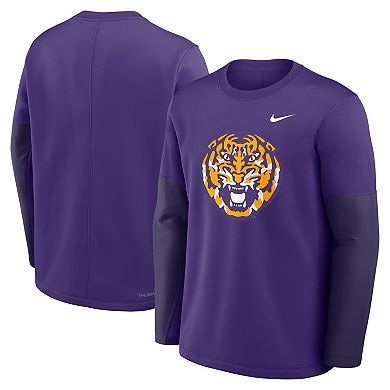 Men's Nike Purple LSU Tigers 2025 Sideline Coach Performance Long Sleeve T-Shirt