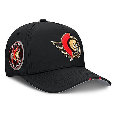 Men's Fanatics Black Ottawa Senators 2025 NHL Draft Authentic Pro On-Stage Podium A-Frame Adjustable Hat