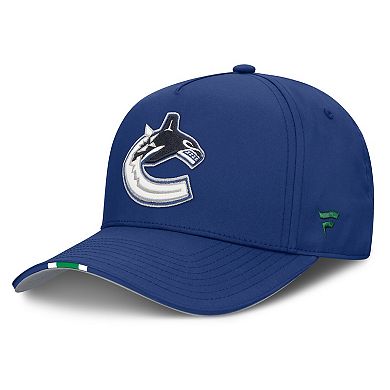 Men's Fanatics Blue Vancouver Canucks 2025 NHL Draft Authentic Pro On-Stage Podium A-Frame Adjustable Hat