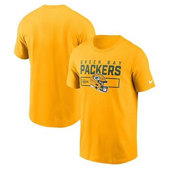 Men's Nike Gold Green Bay Packers Primetime Helmet Essential T-Shirt