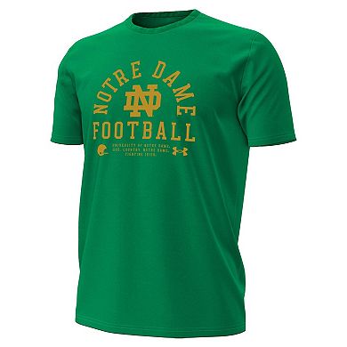Men's Under Armour Kelly Green Notre Dame Fighting Irish 2025 Sideline Football Performance T-Shirt