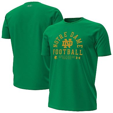 Men's Under Armour Kelly Green Notre Dame Fighting Irish 2025 Sideline Football Performance T-Shirt