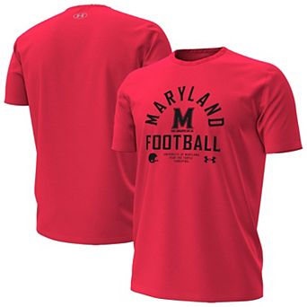 Men's Under Armour Red Maryland Terrapins 2025 Sideline Football Performance T-Shirt