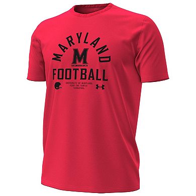 Men's Under Armour Red Maryland Terrapins 2025 Sideline Football Performance T-Shirt