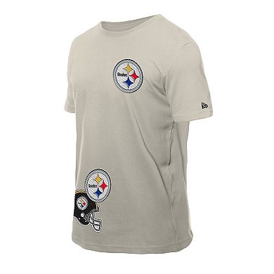 Men's New Era Light Beige Pittsburgh Steelers Multi Patch T-Shirt