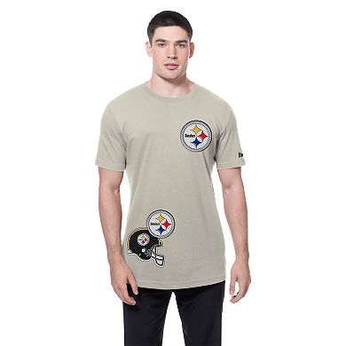 Men's New Era Light Beige Pittsburgh Steelers Multi Patch T-Shirt