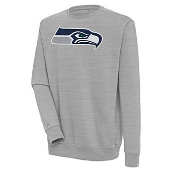 Men's Antigua Heather Gray Seattle Seahawks Victory Pullover Sweatshirt