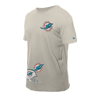 Men's New Era Light Beige Miami Dolphins Multi Patch T-Shirt
