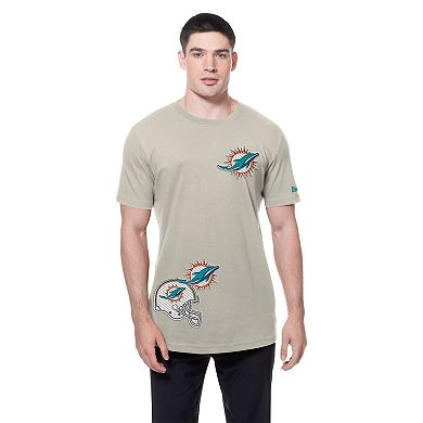 Men's New Era Light Beige Miami Dolphins Multi Patch T-Shirt