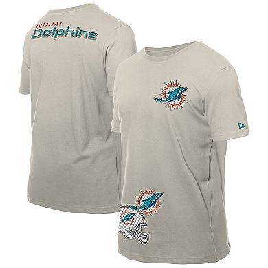 Men's New Era Light Beige Miami Dolphins Multi Patch T-Shirt