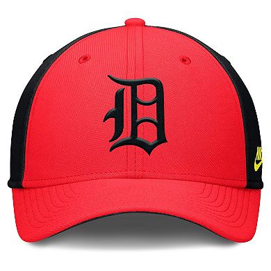 Men's Nike Crimson/Black Detroit Tigers Neon 90s Rise SwooshFlex Hat