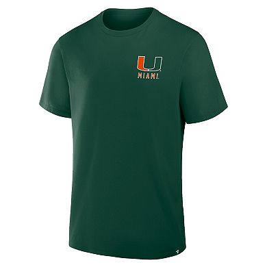 Men's Fanatics Green Miami Hurricanes Quad Legacy T-Shirt
