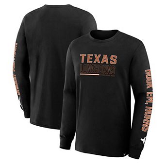 Men's Fanatics Black Texas Longhorns Quad Fuel The Fire Long Sleeve T-Shirt