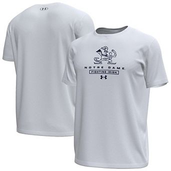 Men's Under Armour White Notre Dame Fighting Irish Stack Stretch Performance T-Shirt