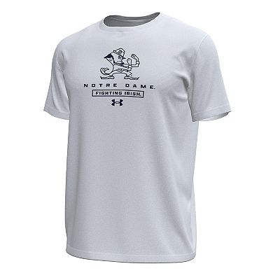 Men's Under Armour White Notre Dame Fighting Irish Stack Stretch Performance T-Shirt