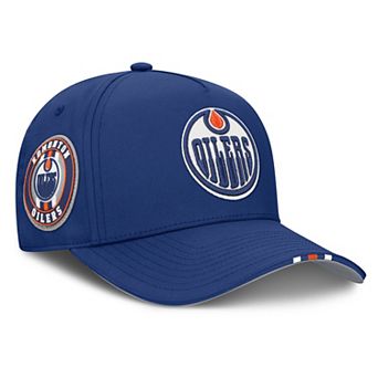 Men's Fanatics Royal Edmonton Oilers 2025 NHL Draft Authentic Pro On-Stage Podium A-Frame Adjustable Hat