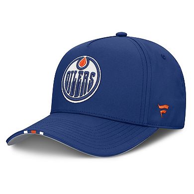 Men's Fanatics Royal Edmonton Oilers 2025 NHL Draft Authentic Pro On-Stage Podium A-Frame Adjustable Hat