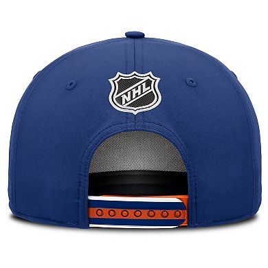 Men's Fanatics Royal Edmonton Oilers 2025 NHL Draft Authentic Pro On-Stage Podium A-Frame Adjustable Hat