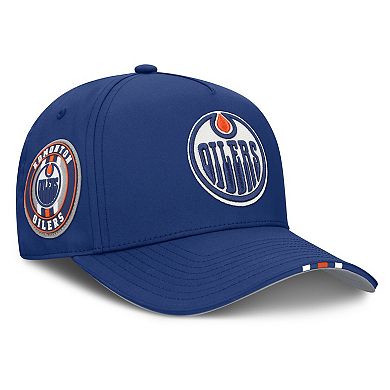 Men's Fanatics Royal Edmonton Oilers 2025 NHL Draft Authentic Pro On-Stage Podium A-Frame Adjustable Hat