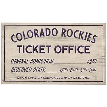 Colorado Rockies 10" x 17" Ticket Office Wood Sign