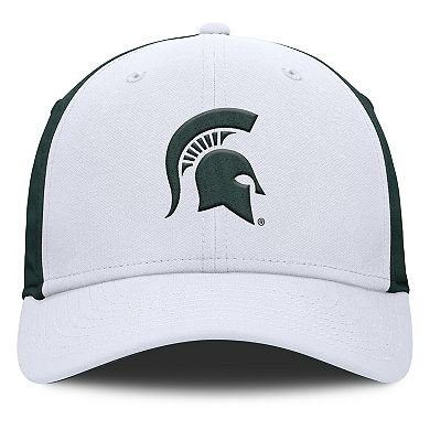 Men's Nike White/Green Michigan State Spartans 2025 Sideline Rise Local Performance Flex Hat