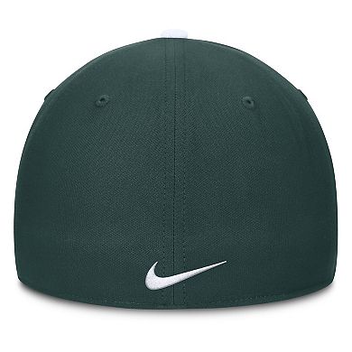 Men's Nike White/Green Michigan State Spartans 2025 Sideline Rise Local Performance Flex Hat