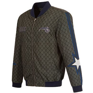 Men's JH Design Charcoal Orlando Magic 2022/23 City Edition Full-Zip Nylon Bomber Jacket