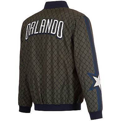 Men's JH Design Charcoal Orlando Magic 2022/23 City Edition Full-Zip Nylon Bomber Jacket