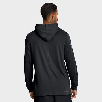 Men's Nike Black Cincinnati Bengals Big & Tall Sideline Performance Long Sleeve Hoodie T-Shirt