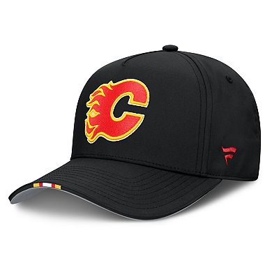 Men's Fanatics Black Calgary Flames 2025 NHL Draft Authentic Pro On-Stage Podium A-Frame Adjustable Hat