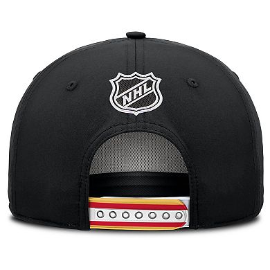Men's Fanatics Black Calgary Flames 2025 NHL Draft Authentic Pro On-Stage Podium A-Frame Adjustable Hat