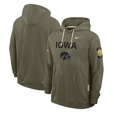 Men's Nike Olive Iowa Hawkeyes 2025 Military Appreciation Dri-FIT Hoodie