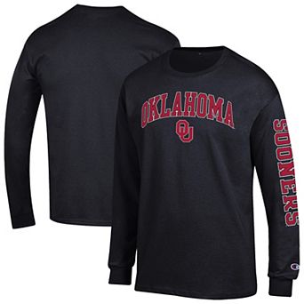 Men's Champion Black Oklahoma Sooners Arch Over Logo 2-Hit Long Sleeve T-Shirt