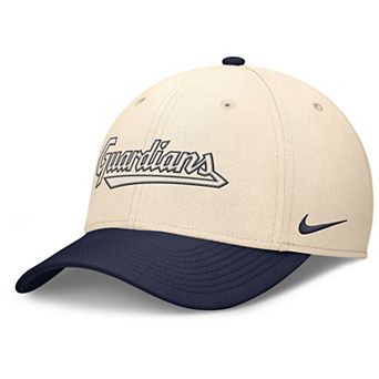 Men's Nike Natural/Navy Cleveland Guardians Statement Rise Performance Flex Hat