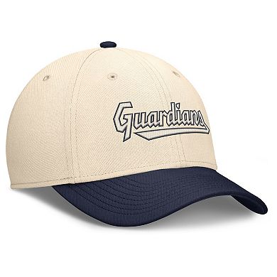 Men's Nike Natural/Navy Cleveland Guardians Statement Rise Performance Flex Hat