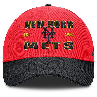 Men's Nike Crimson/Black New York Mets Neon 90s Rise Adjustable Hat