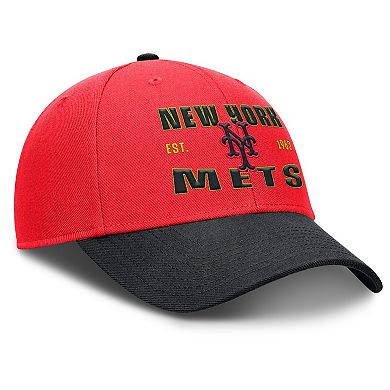 Men's Nike Crimson/Black New York Mets Neon 90s Rise Adjustable Hat