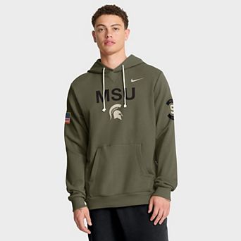 Men's Nike Olive Michigan State Spartans 2025 Military Appreciation Dri-FIT Hoodie