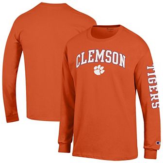 Men's Champion Orange Clemson Tigers Arch Over Logo 2-Hit Long Sleeve T-Shirt