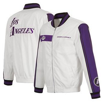 Men's JH Design White Los Angeles Lakers 2022/23 City Edition Full-Zip Nylon Bomber Jacket
