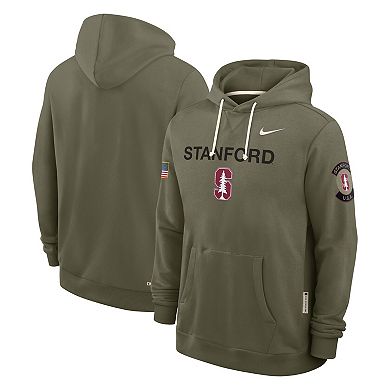 Men's Nike Olive Stanford Cardinal 2025 Military Appreciation Standard Issue Dri-FIT Hoodie