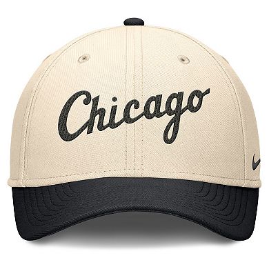 Men's Nike Natural/Black Chicago White Sox Statement Rise Performance Flex Hat