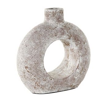 Stella & Eve Ceramic Textured Circle Donut Vase Table Decor